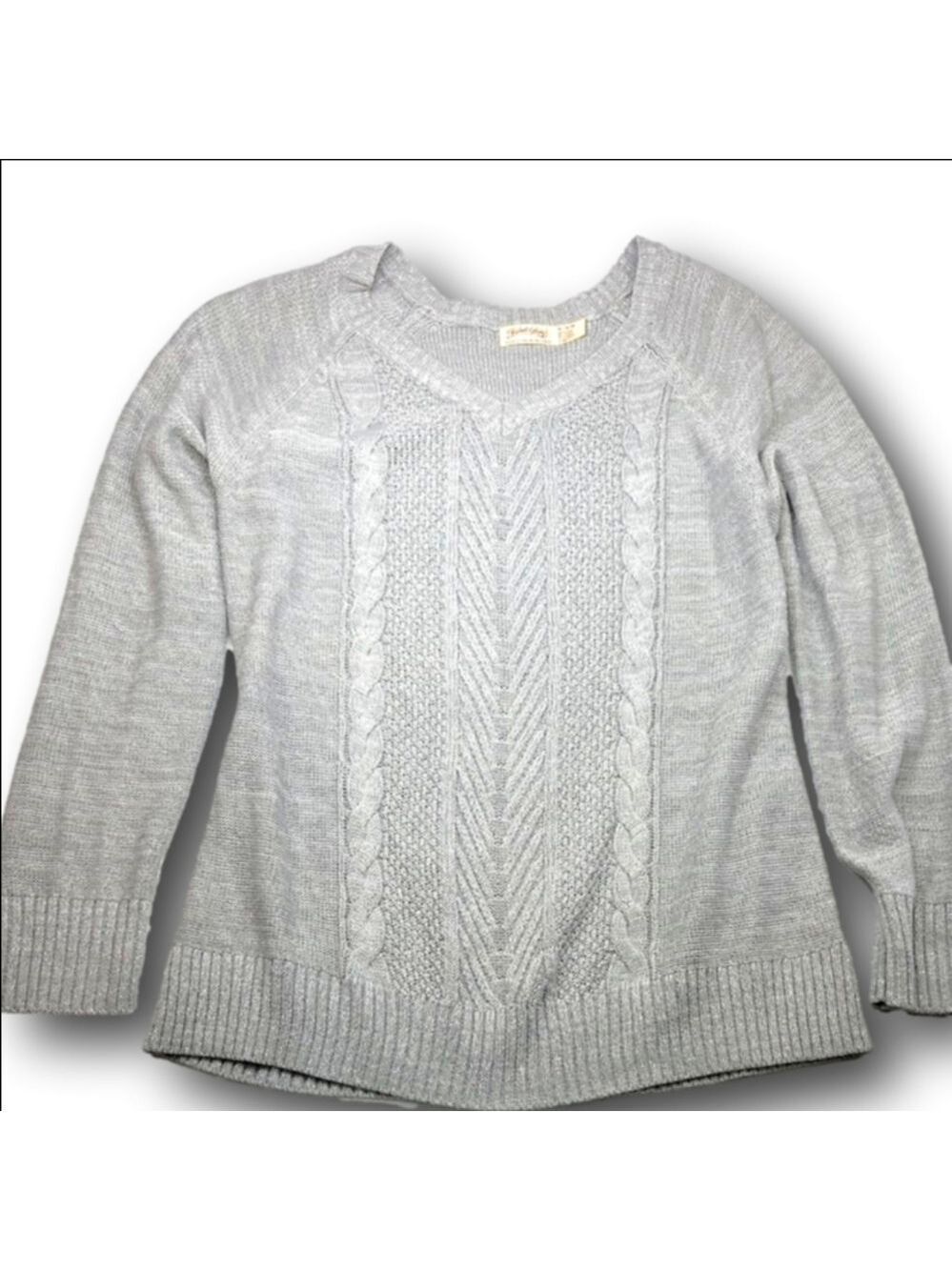 Women's Faded Glory Silver Lurex V-Neck Sweater XL